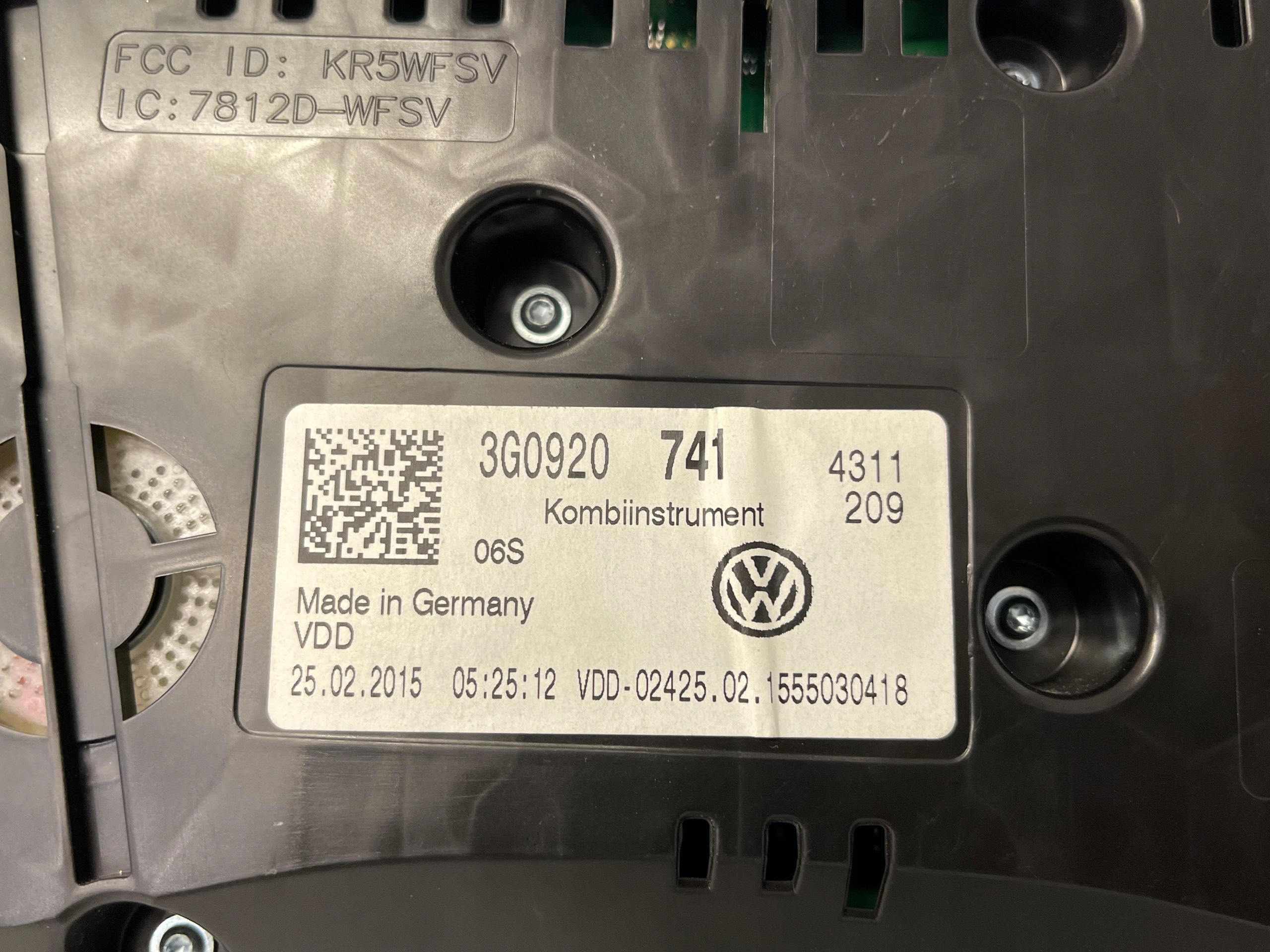 dials VW PASSAT B8 3G0920741 2.0 TDI EUROPA