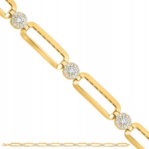 Módní zlatý náramek 585 zdobený zirkony pro ženy na Valentýna