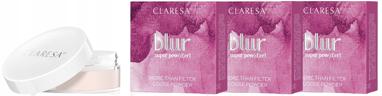 3 x Claresa Sypký pudr Blur Pow(D)er! Efekt blur Lehká konzistence