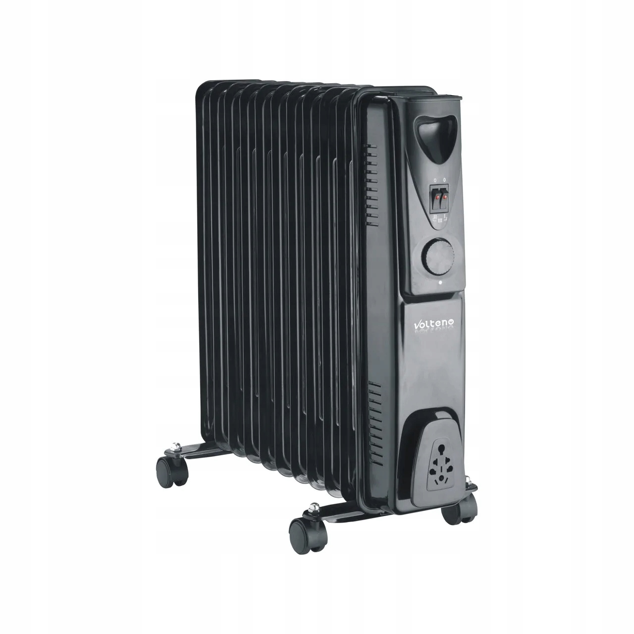 Olejový radiátor černý, 11 žeber, 2500 W, přenosný přímotop Volteno