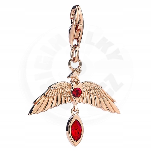 Harry Potter pozlacený připínací přívěsek Fawkes Rose Gold