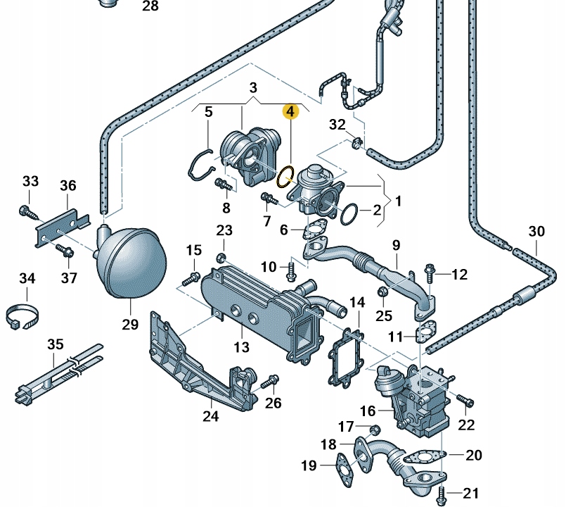 ORING EGR N90978701 ORYGINAŁ VOLKSWAGEN