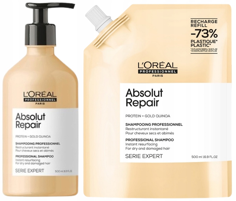 Loreal Absolut Repair Sada na vlasy Šampon 500 ml Šampon Refil 500 ml