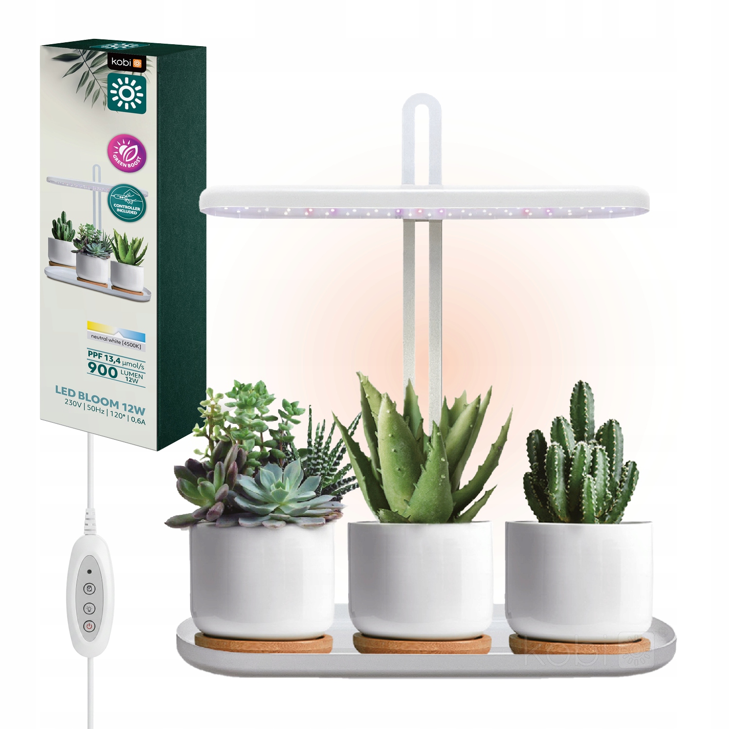 Led lampa na podporu rastu rastlín nastaviteľná 12W 4500K stmievateľná