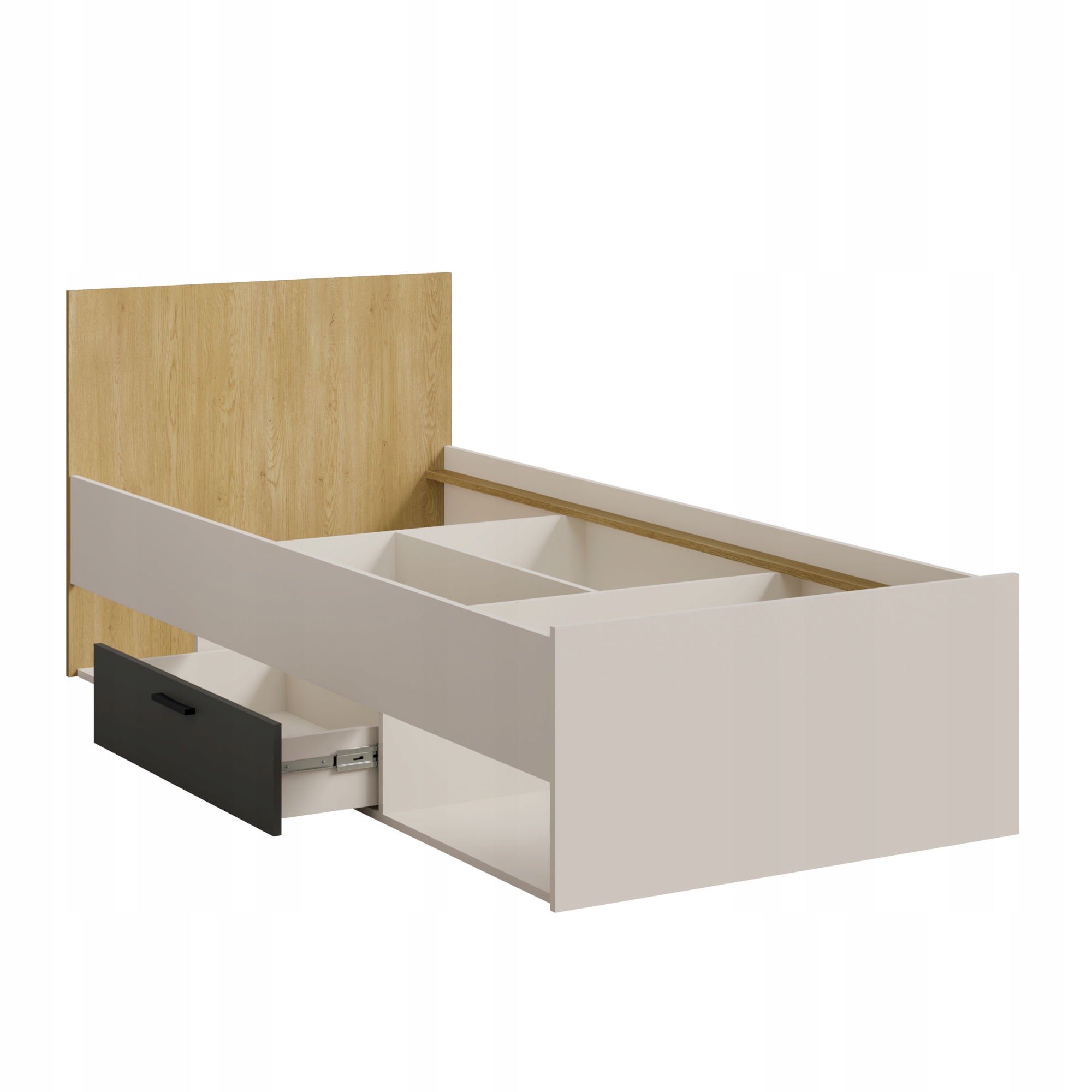 Łóżko młodzieżowe z szufladą Billz 90x200 Kaszmir/Dąb Cremona
