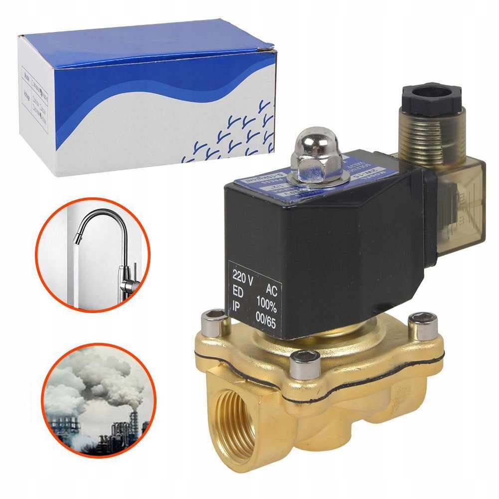 1/2" Elektromagnetický Ventil Mosaz Ac 220V Nc 0-10MPA