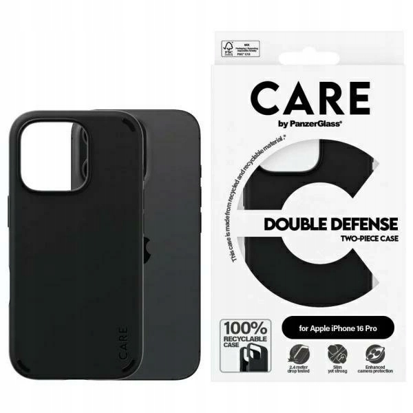 Pouzdro Care od PanzerGlass Funkce Double Defense Case pro iPhone 16 Pro ča