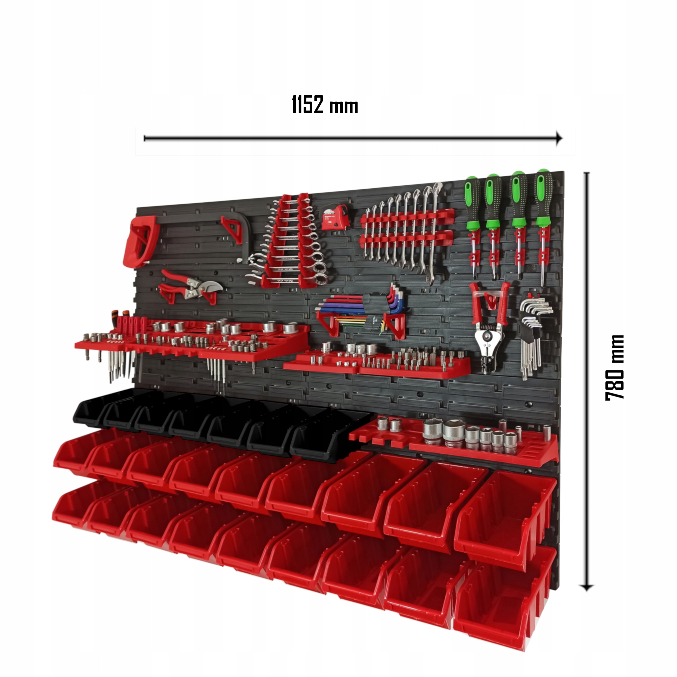 Tablica narzędziowa warsztatowa 115x78cm 25 kuwet EAN (GTIN) 5904966041716