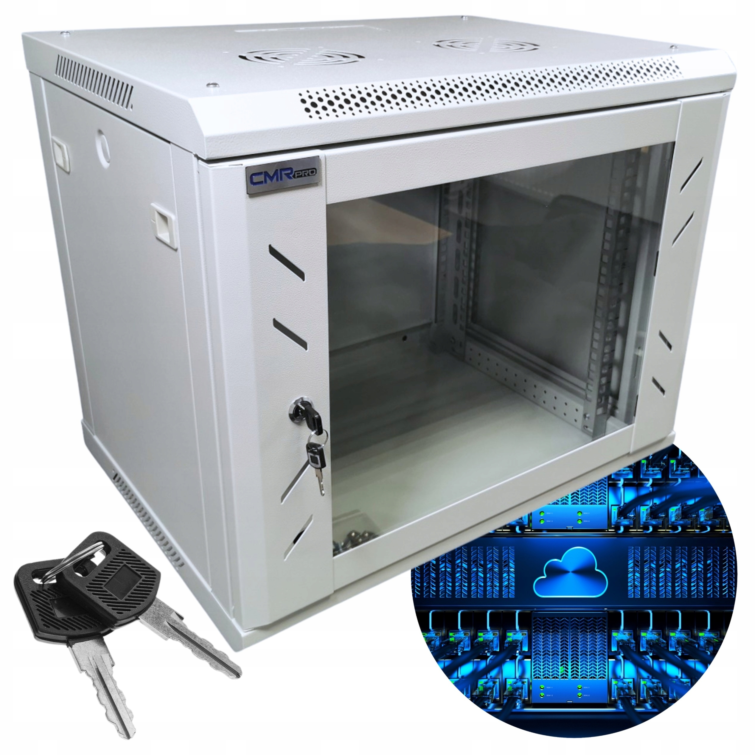 Szafa wisząca Rack CMR-CAB-09-450 9U 19" 600x450x501mm na rejestrator Cctv