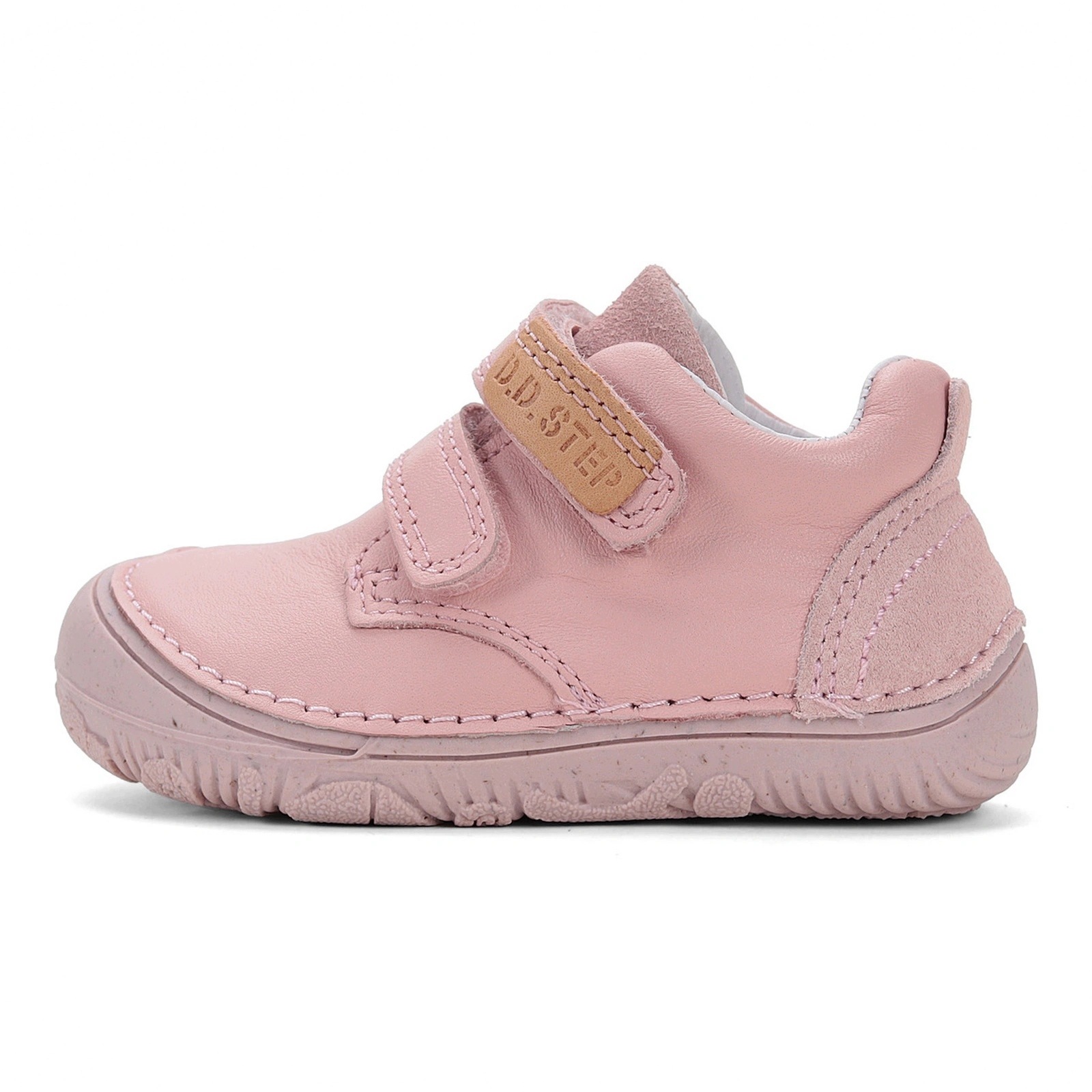Buty barefoot skórzane dziecięce przejściowe na rzepy DD Step S073 Pink 23