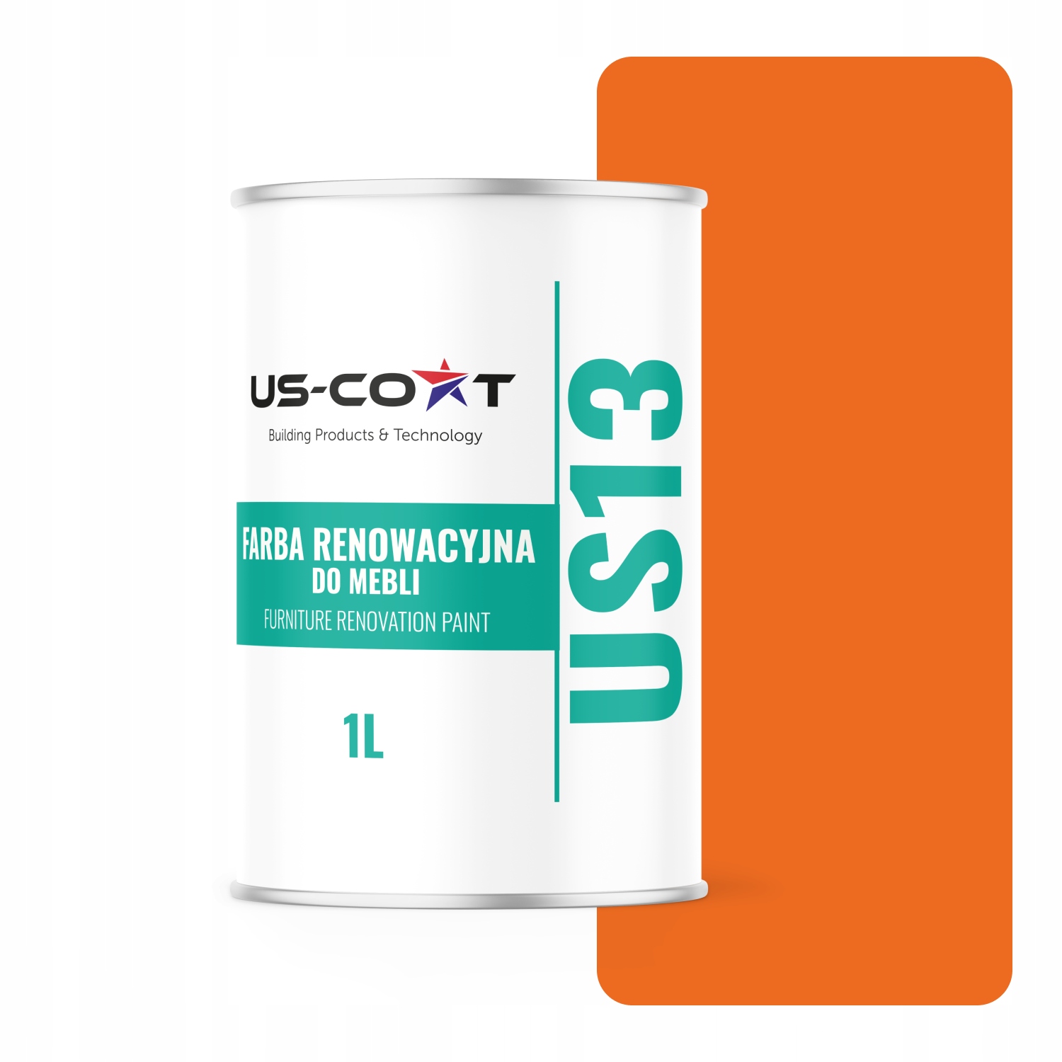 Barva pro renovaci nábytku předních skříní 1L Světle červená Oranžová Polomatná