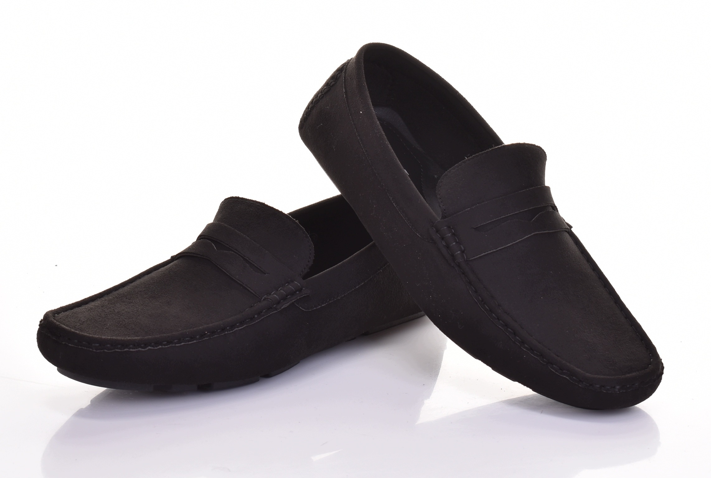 Pánské Mokasíny Nazouvací Ekosemiš Elegantní Klasické Casual Černé