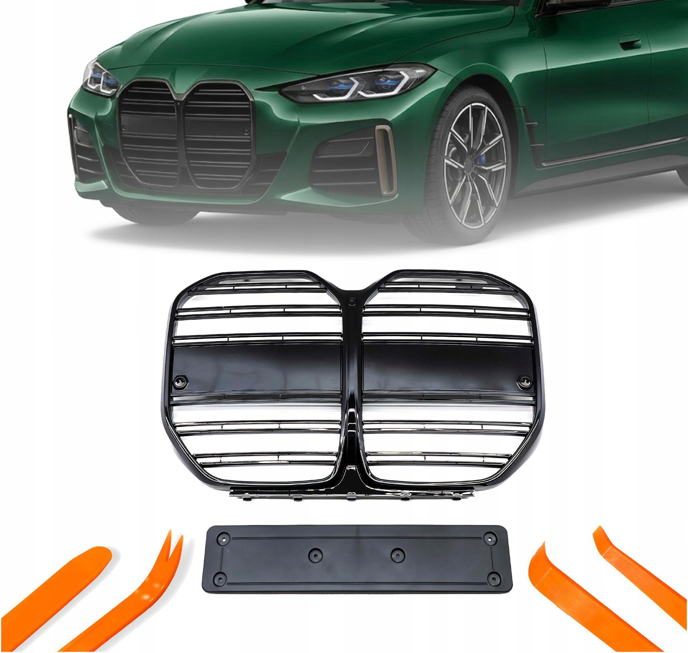 Atrapa Gril Nerki Bmw 4 G26 2021- Černý Lesk 2 Žebra