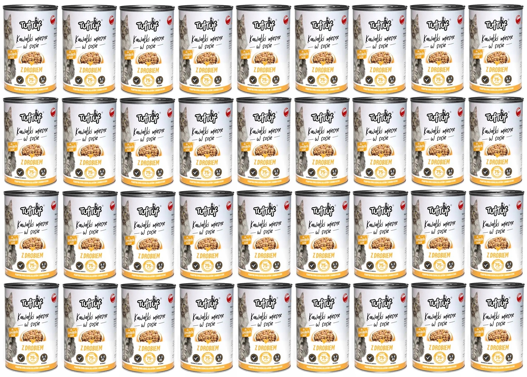 Levně Bult Tuf Tuf Masové kousky s drůbežím v omáčce 415 g x 36 ks