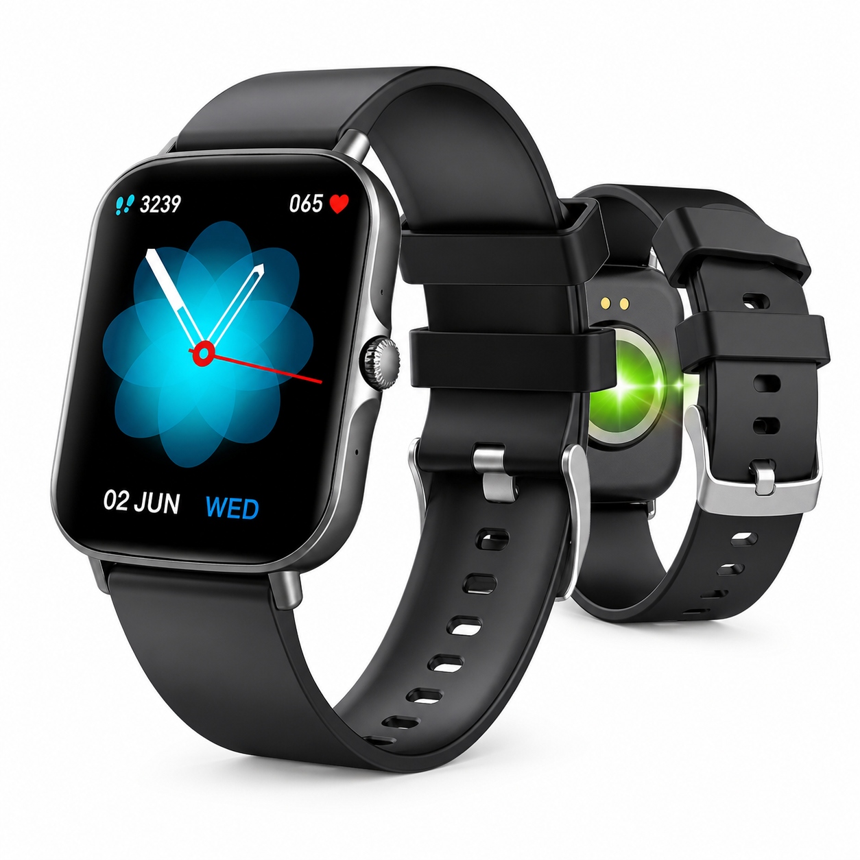 Chytré Hodinky 1.69" Bluetooth 5.1 Teplota Puls SpO2 Ips Černá