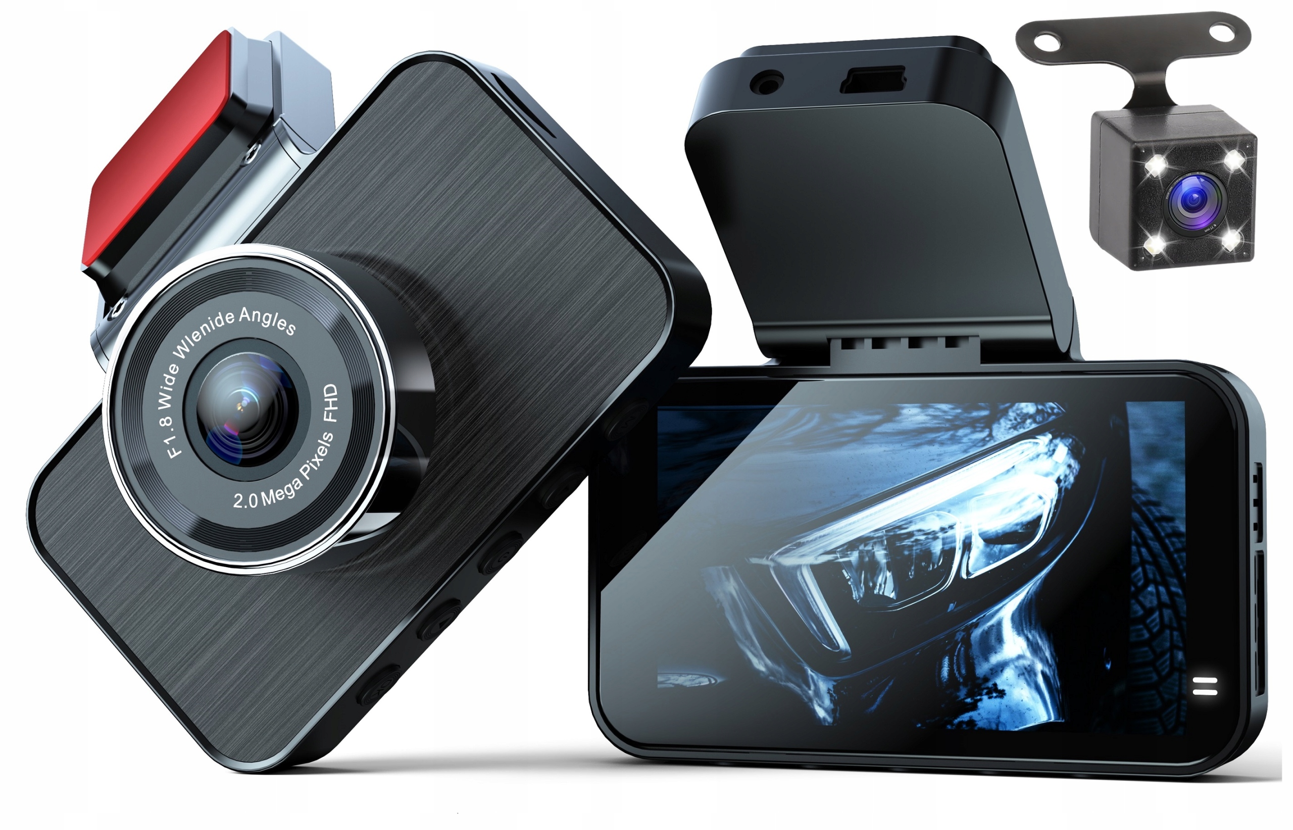 WIDEOREJESTRATOR JAZDY DOTYKOWY PRZÓD TYŁ MenuPL REJESTRATOR KAMERA COFANIA Marka Fastcam