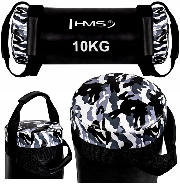 Bulharský pytel 10kg zátěž na cvičení Power Bag Hms černý tréninkový