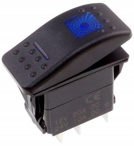 Przełącznik Carling ON-OFF 2-poz 4-pin niebieski, SW-CSW-6-BLU