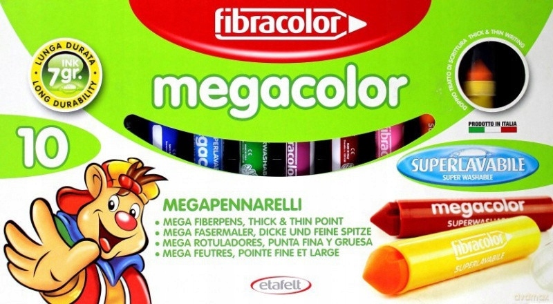 FIBRACOLOR KOLOROWE FLAMASTRY GRUBE OKRĄGŁE PISAKI Kolor Wielokolorowy