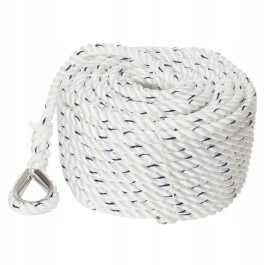 Kotviaca šnúra 30 m, priemer 10 mm, max. 1480 kg, biela