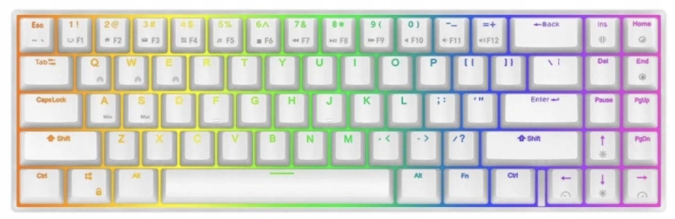 KLAWIATURA MECHANICZNA 65% 70% RK71 RED HOTSWAP