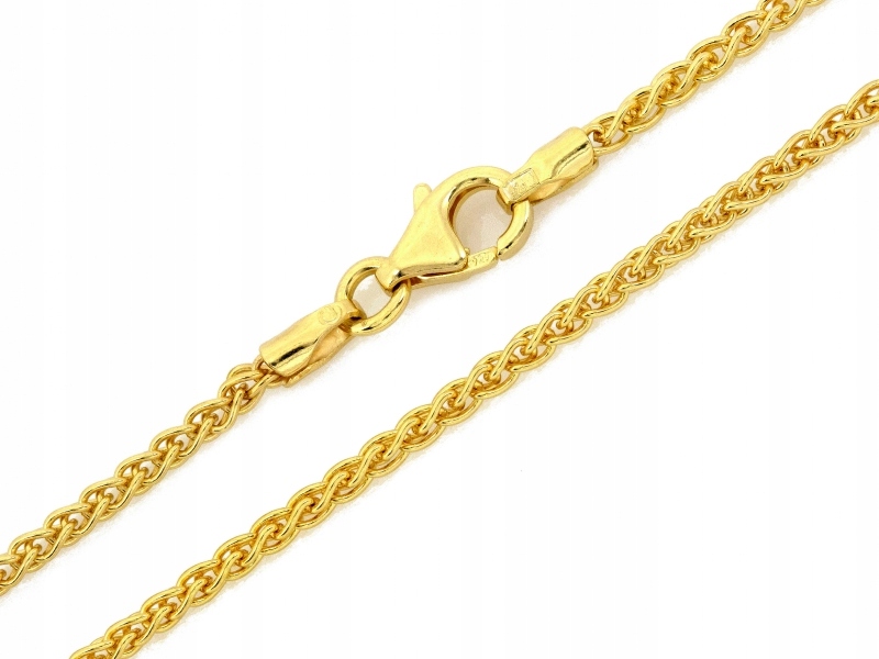 Krásný stylový stříbrný 925 řetízek pozlacený s tlustým liščím ocasem r45 dárek