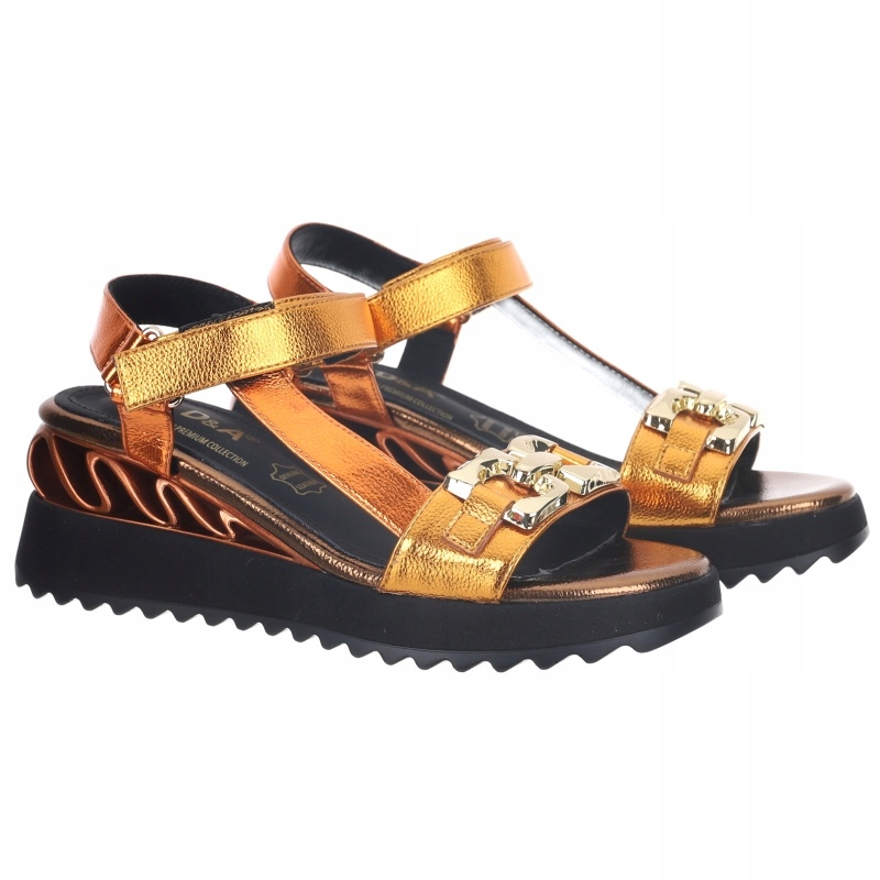 Dámské sandály D&a Barski CR954 Orange oranžové Eko VEL.39