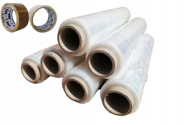 FOLIA STRETCH STRECZ BEZBARWNA Realne 1,5KG+TAŚMA!