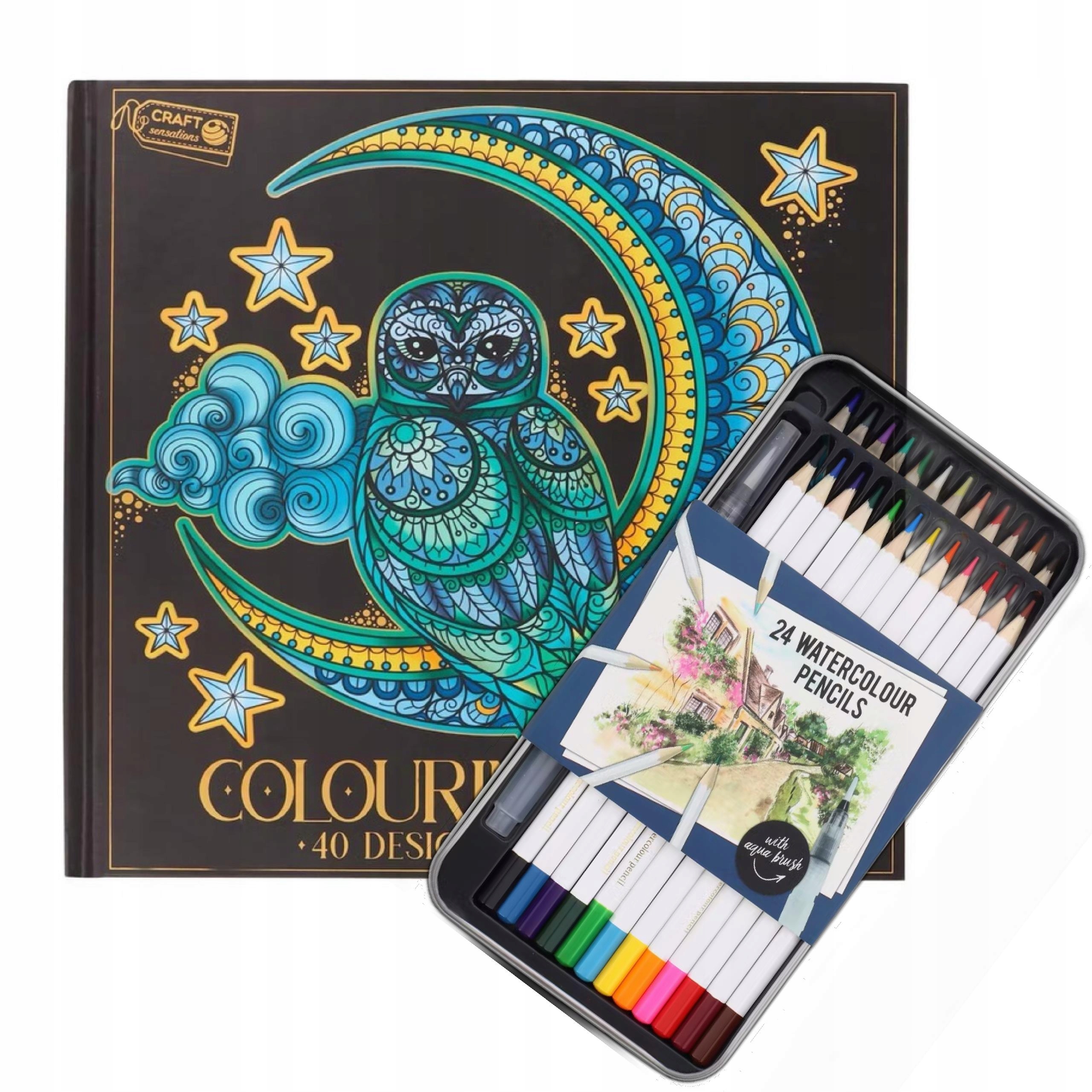 EKSKLUZYWNA KOLOROWANKA ANTYSTRESOWA DLA DOROSŁYCH 80 WZORÓW + KREDKI 24szt