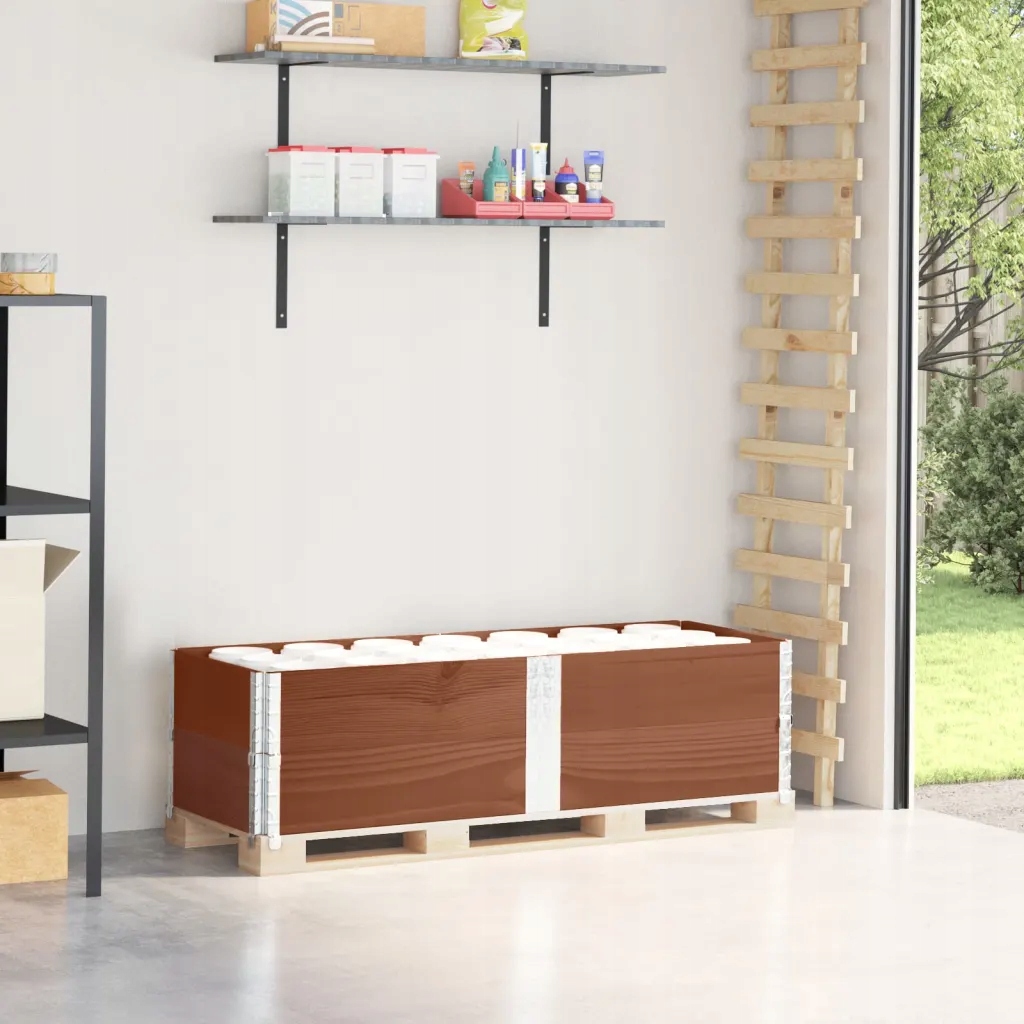 vidaXL Paletové nástavce 2 ks hnědé 150 x 50 cm masivní borové dřevo