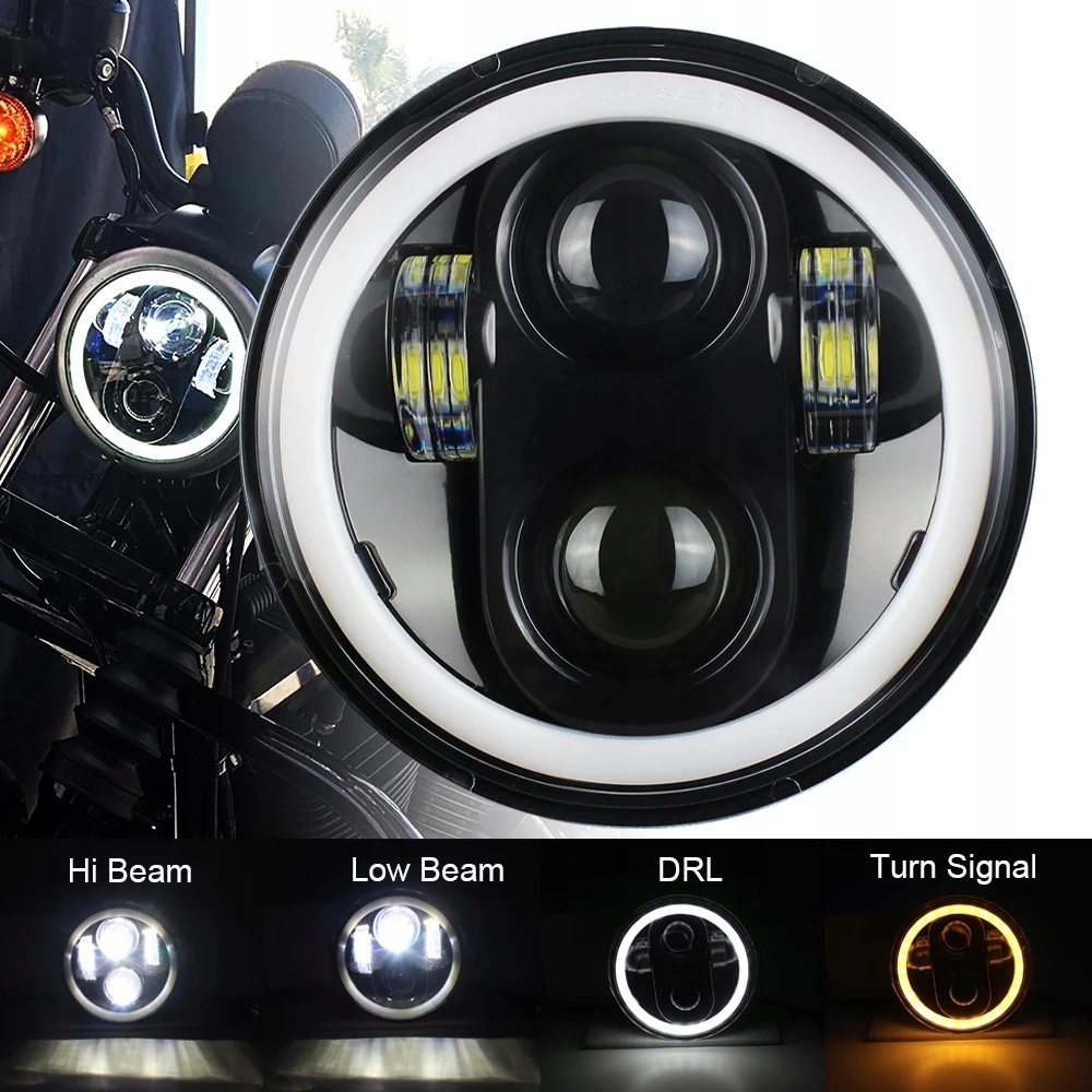 REFLEKTOR LAMPA PRZÓD MOTOCYKLOWA LED HOMOLOGACJA