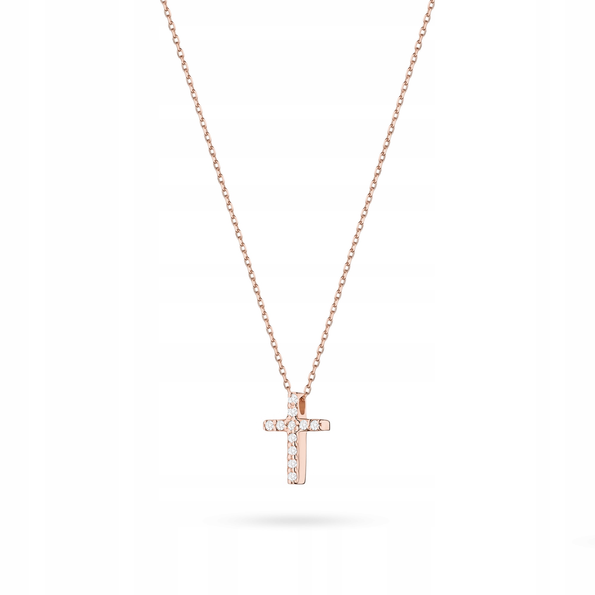 Zlatý Náhrdelník Řetízek Dámský pr. 585 Křížek s brilianty 0,06ct 14k