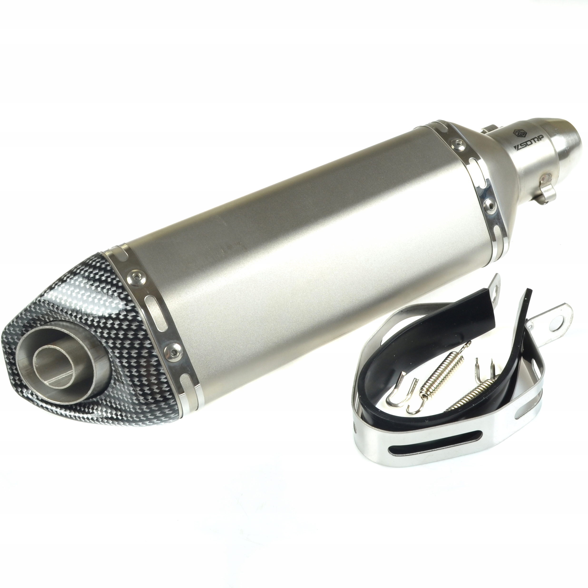 55 - НАКОНЕЧНИК ВЫХЛОПНОЙ ТРУБЫ AKRAP X-TYPE SILVER / CARBON