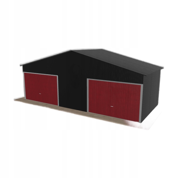 Plechová garáž 8x3.5 m dvoupolohová, dvoupolohová, černá