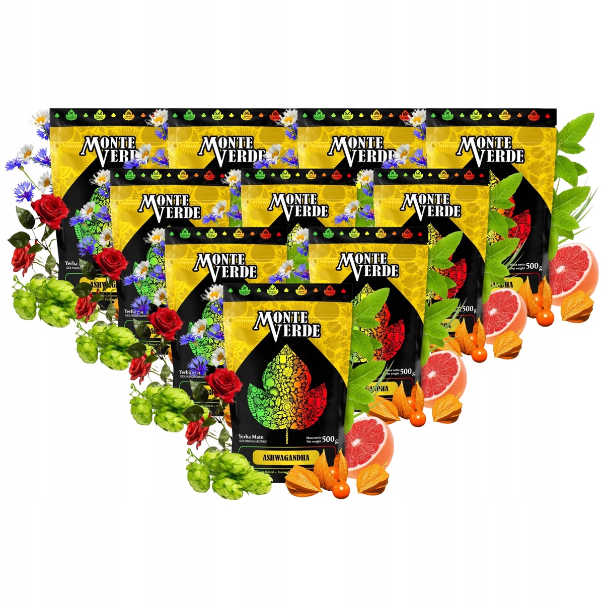 Sada Yerba Mate Green Monte Verde Ashwagandha 10 x 500g