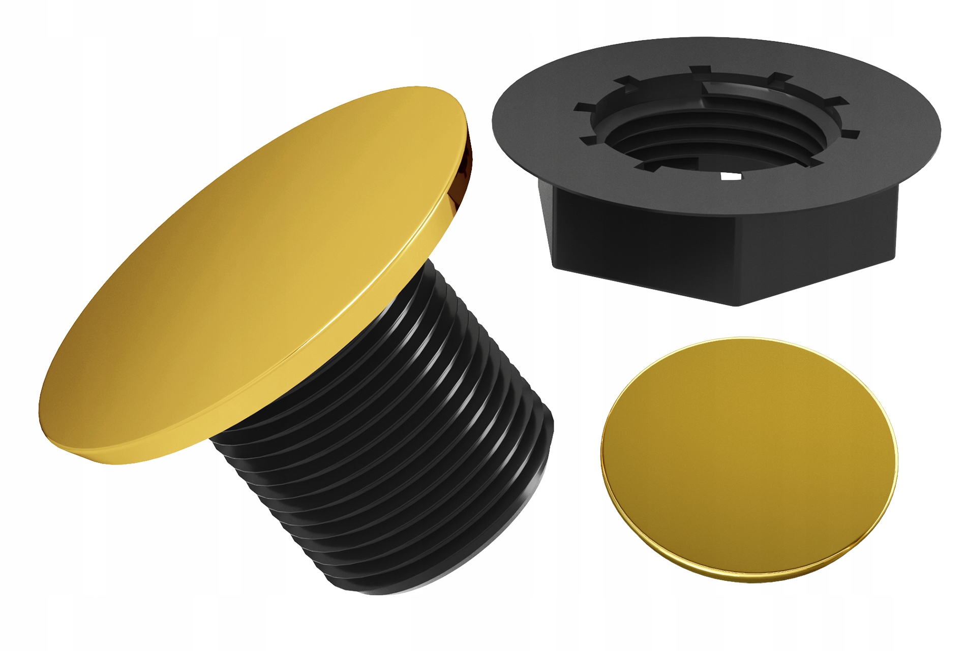 ZAŚLEPKA DO ZLEWOZMYWAKA KUCHENNA ZŁOTA OKRĄGŁA ZLEW UMYWALKI ŁAZIENKA