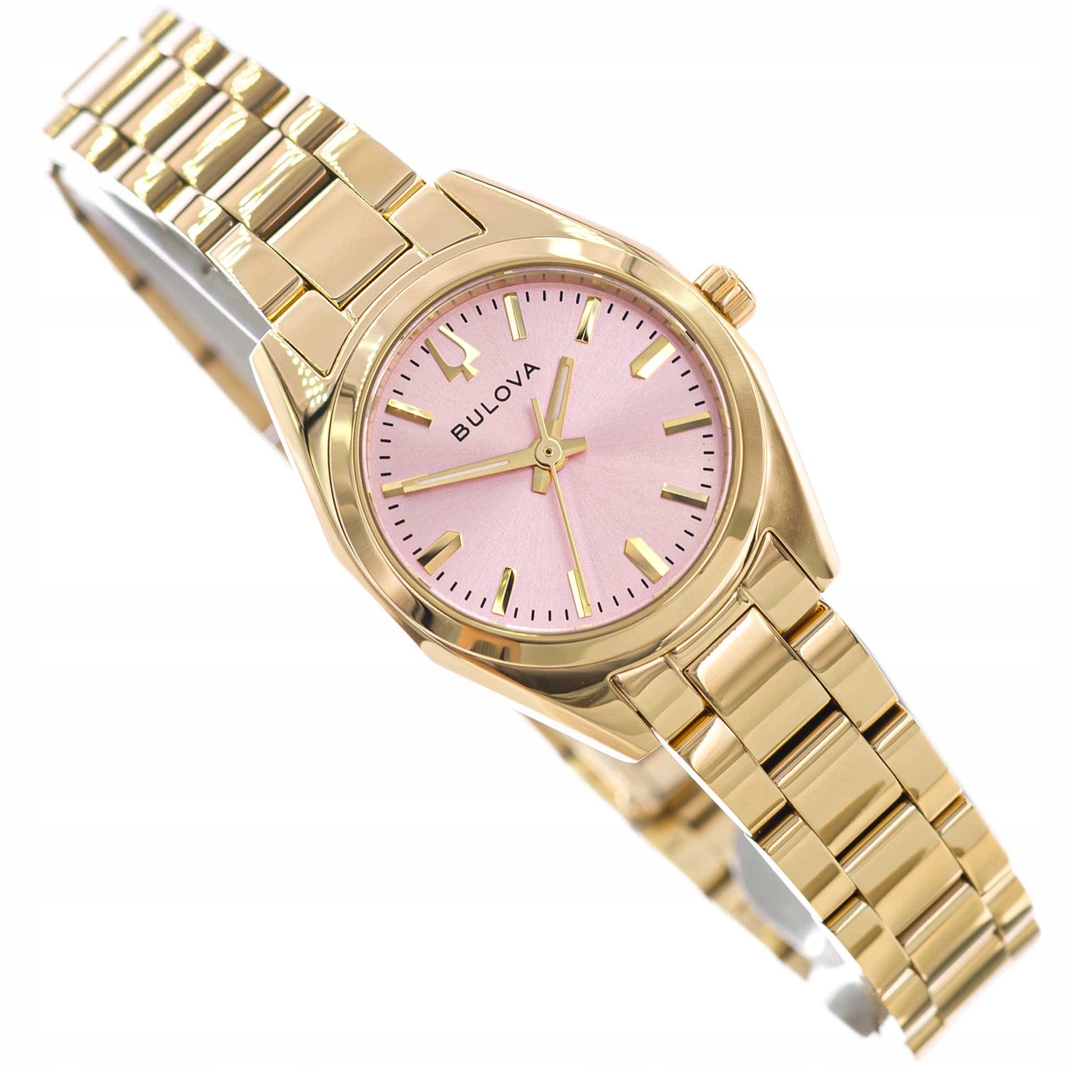 Dámské Hodinky Bulova 97L187 Surveyor Zlaté Na Ocelovém Náramku S Luminescencí