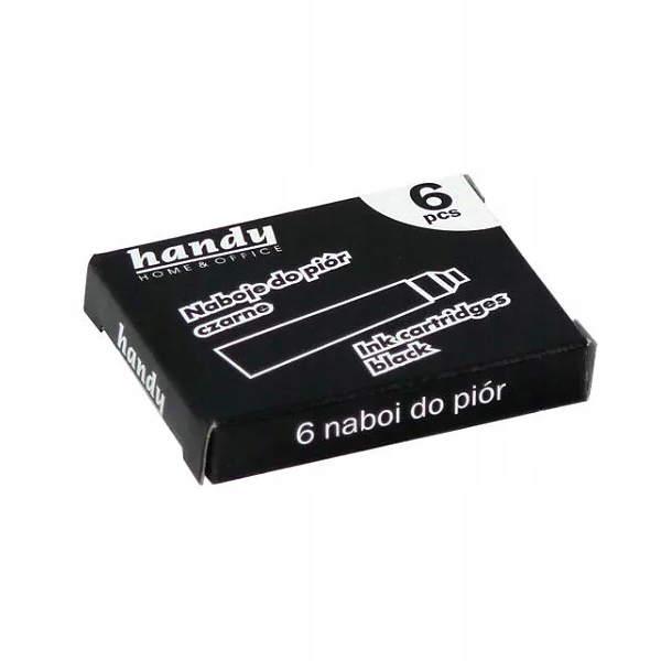 Naboje do piór wiecznych 6szt. czarny. w pud. Handy NB-007TR — 3
