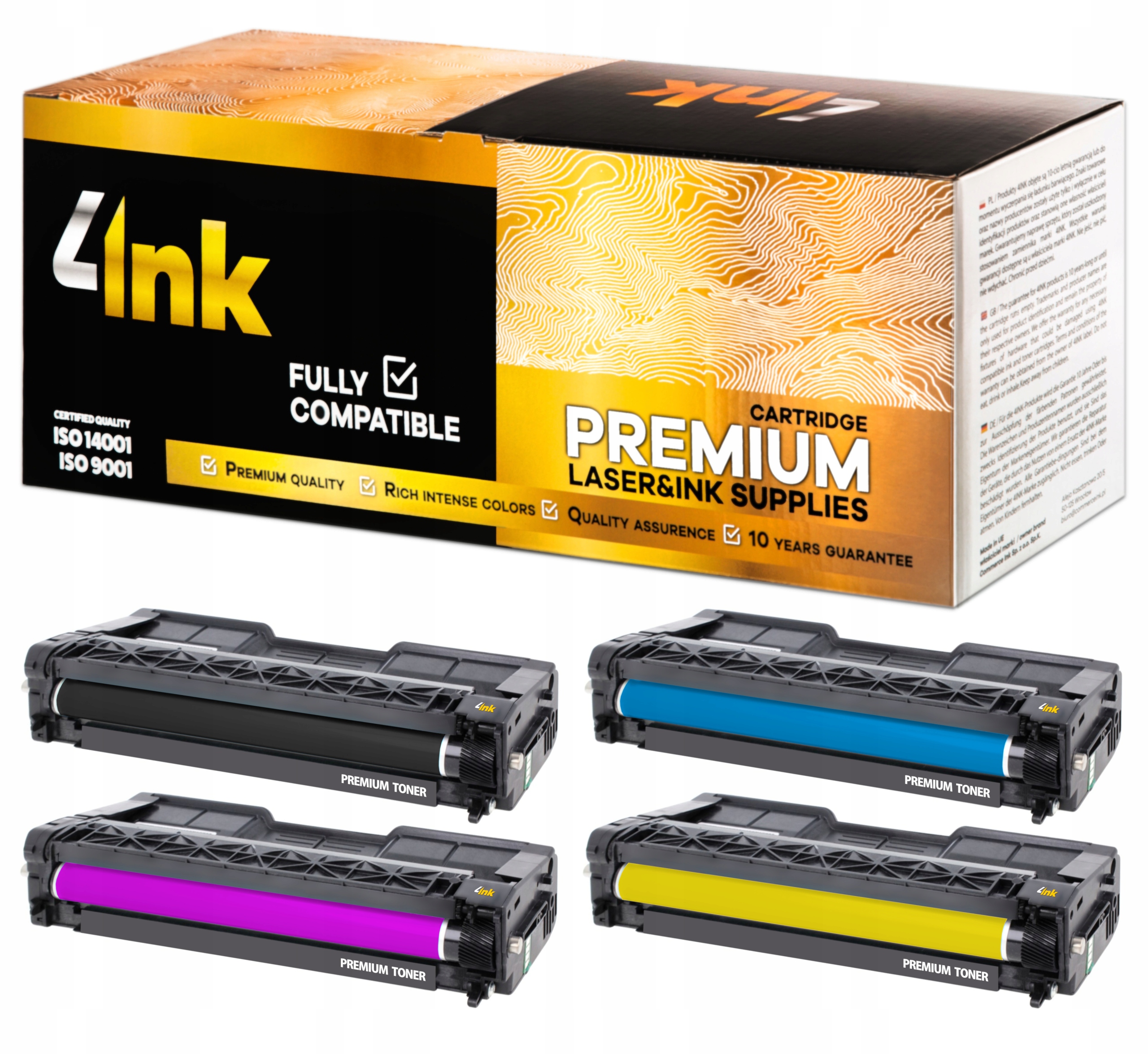 4x Toner Pro Ricoh Afficio Sp C252 C252DNw C252dn