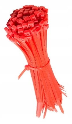 100szt OPASKI ZACISKOWE TRYTKI CZERWONE 4,8X300 mm