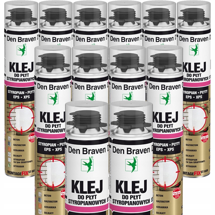 

12x Mocny Klej do styropianu Den Braven Xps 750ML
