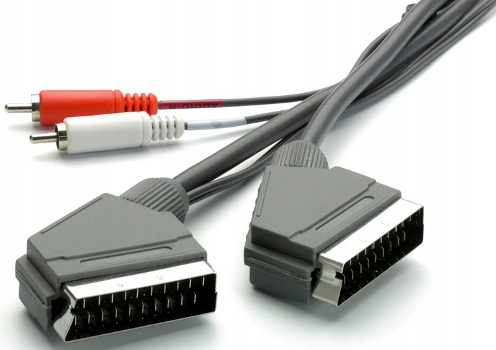 Kabel video łączący Scart z rozdzielnikiem Audio