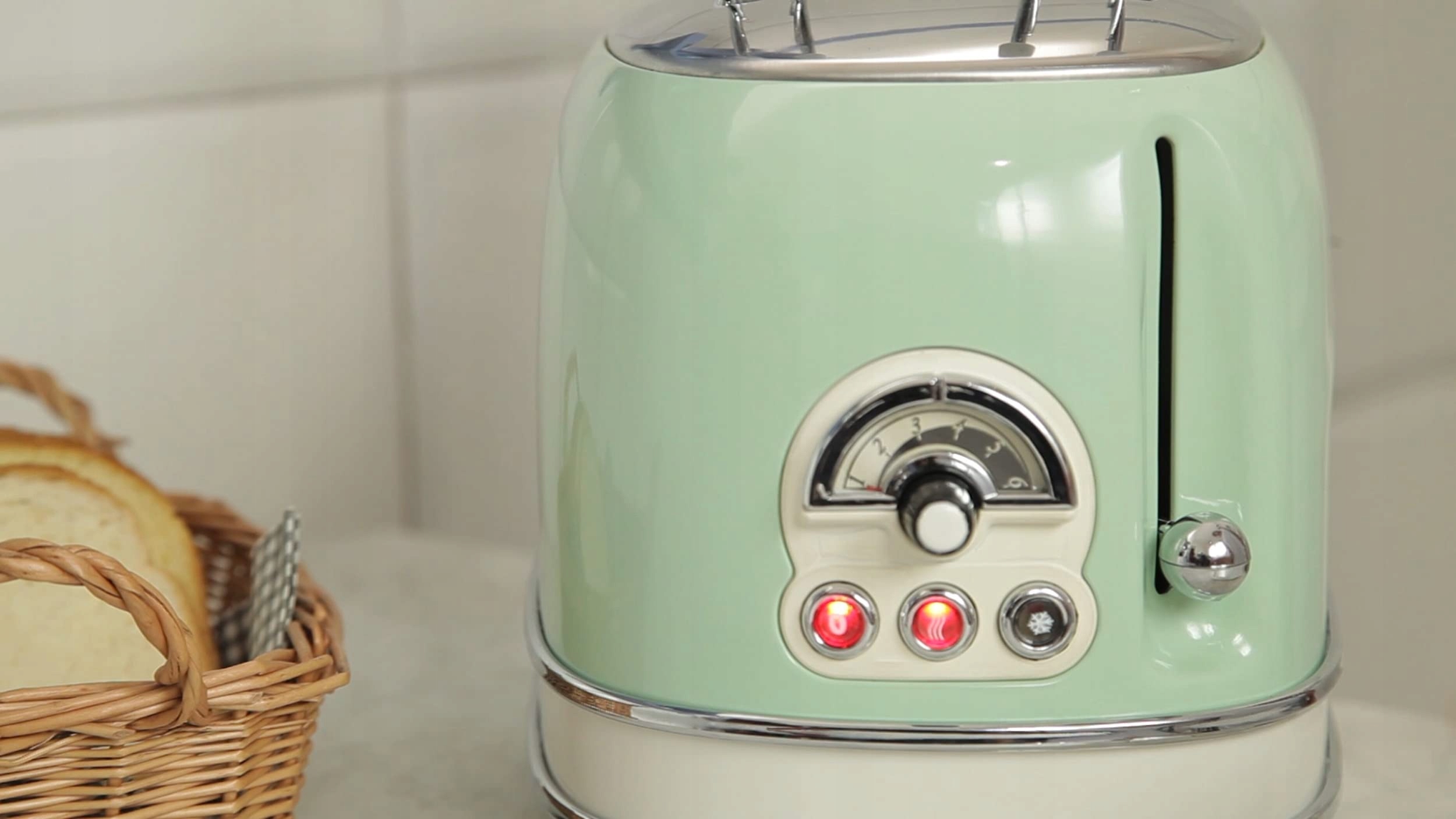 ARIETE Vintage Toster Retro 2-Kromki 6 Poziomów 810W Stal Nierdzewna — miniatura 9