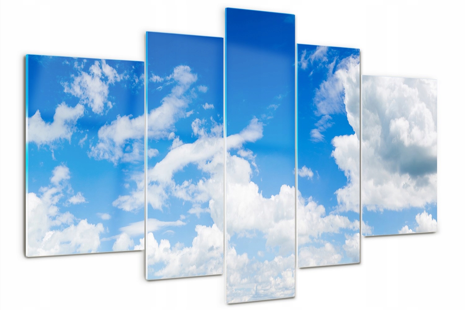 Skleněný triptych na zeď Mraky na obloze