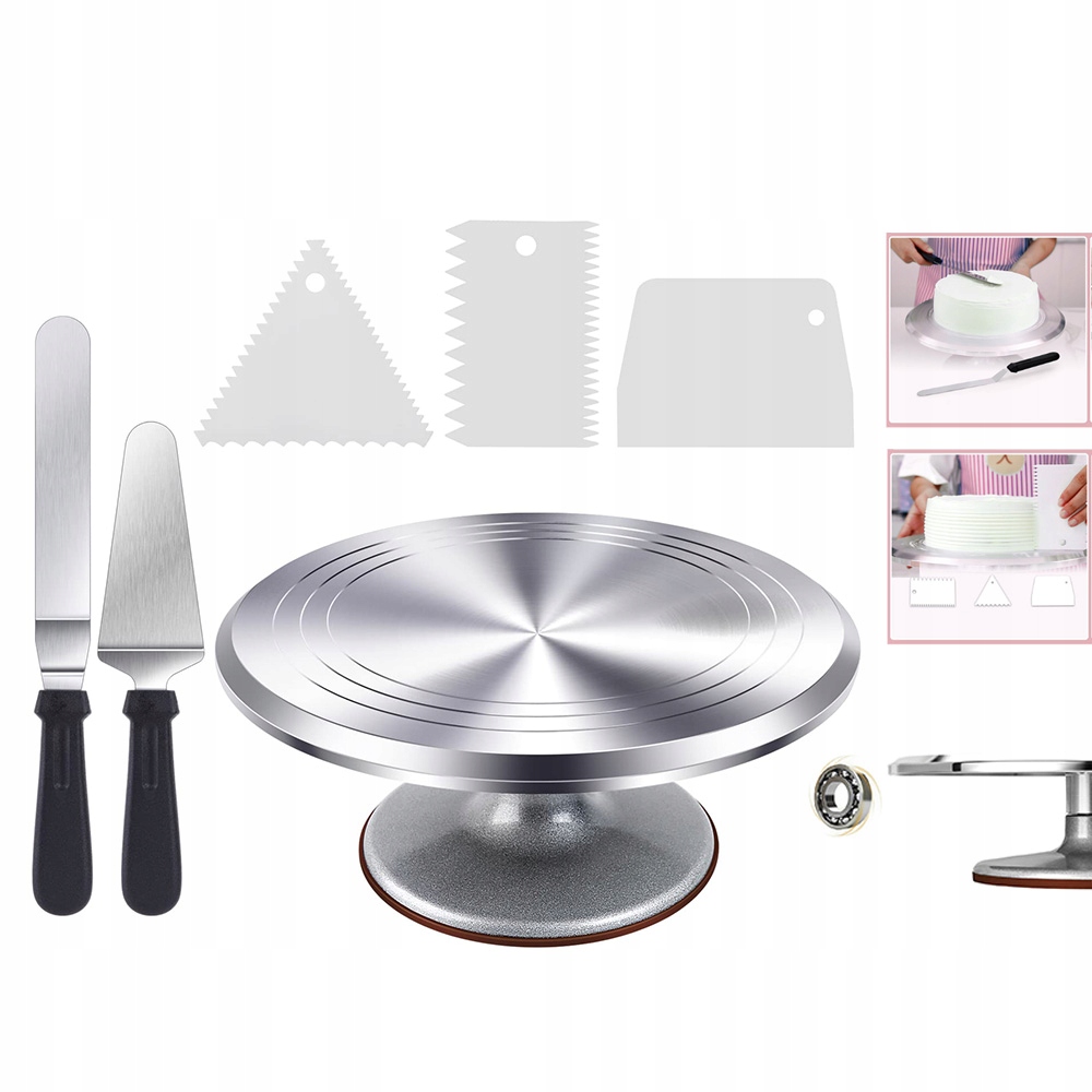 Otočný Dortový Stojan Otočný Talíř Na Dort Sada Špachtlí