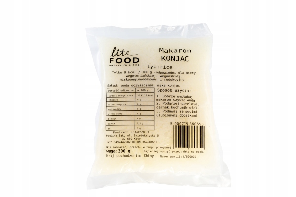 

Litefood Makaron Konjac Rice 300G Fit Redukcja Ryż