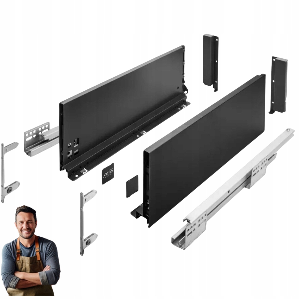 Šuplík Gtv Axis Pro 300 mm Černá Vysoká H-168 PB-AXISPRO-KPL300C2