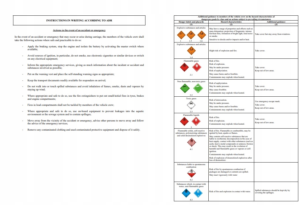 Instrukcja pisemna ADR 2023 EN - LAMINOWANA