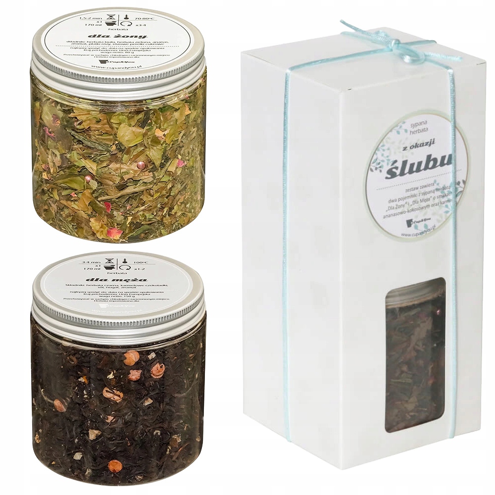 dla Nowożeńców zestaw sypanych herbat dla Żony Męża na Ślub Wesele