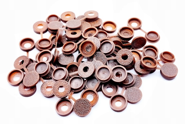 Zaślepki plastikowe do wkrętów 50 szt. Coffee Brown